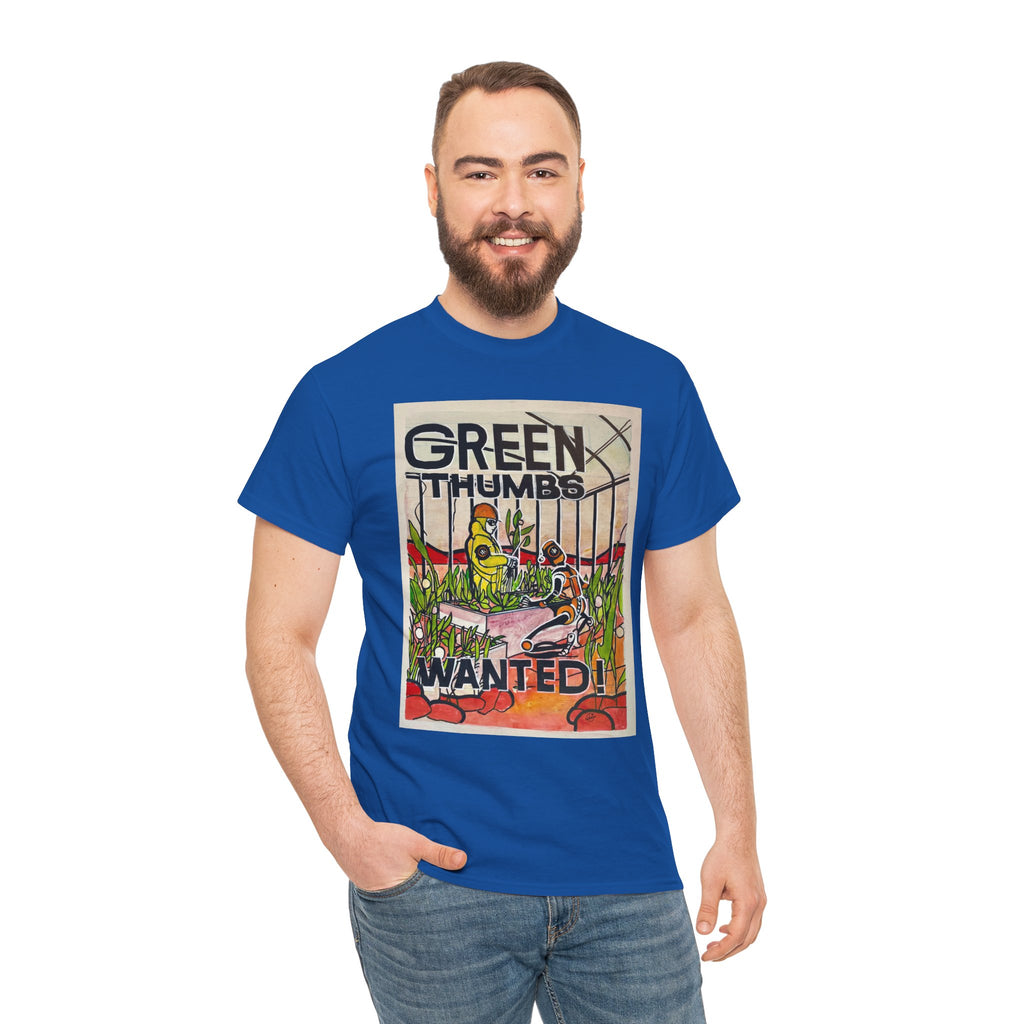 Martian Green Thumbs Unisex Heavy Cotton Tee