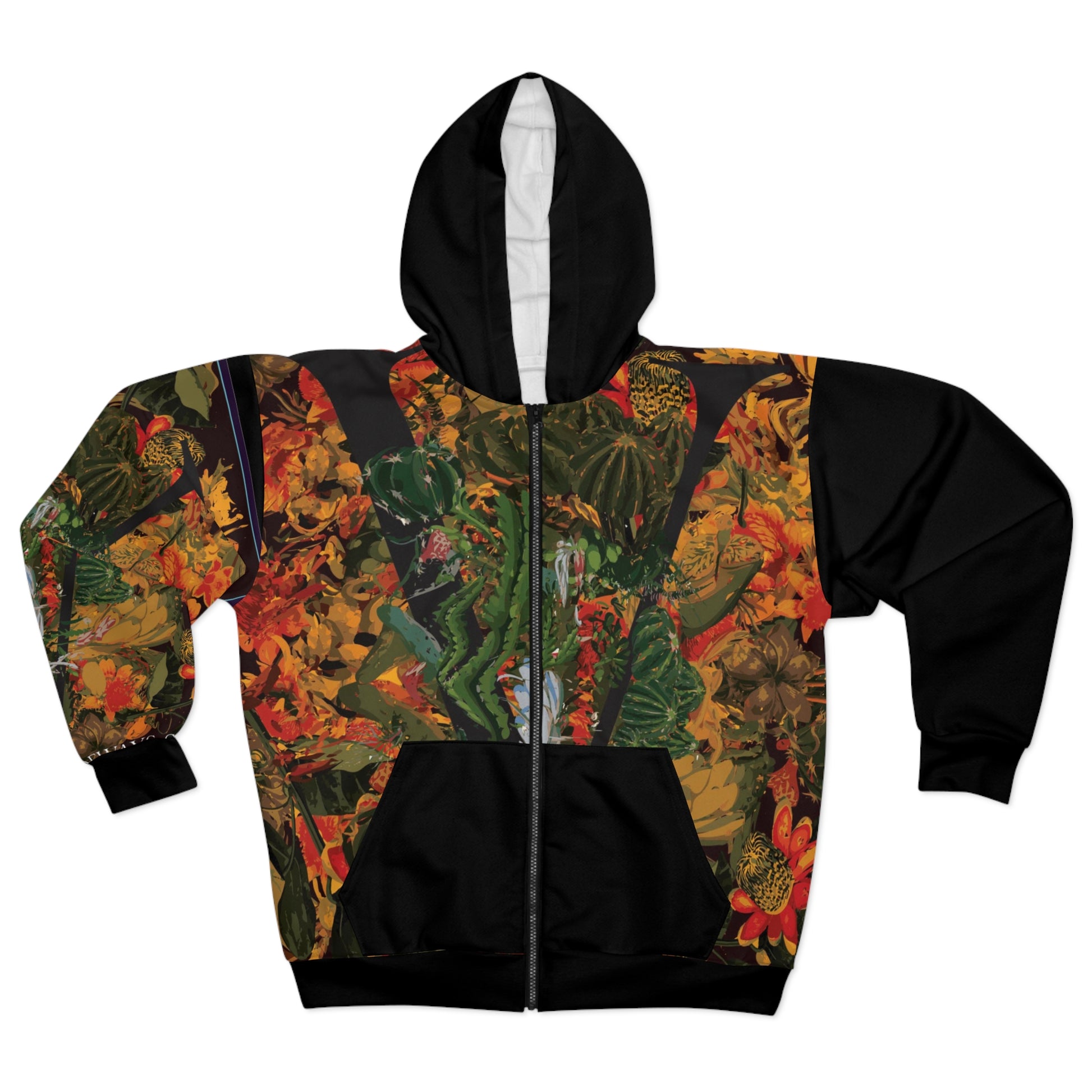 Vellochord Sideways Garden Unisex Zip Hoodie (AOP)