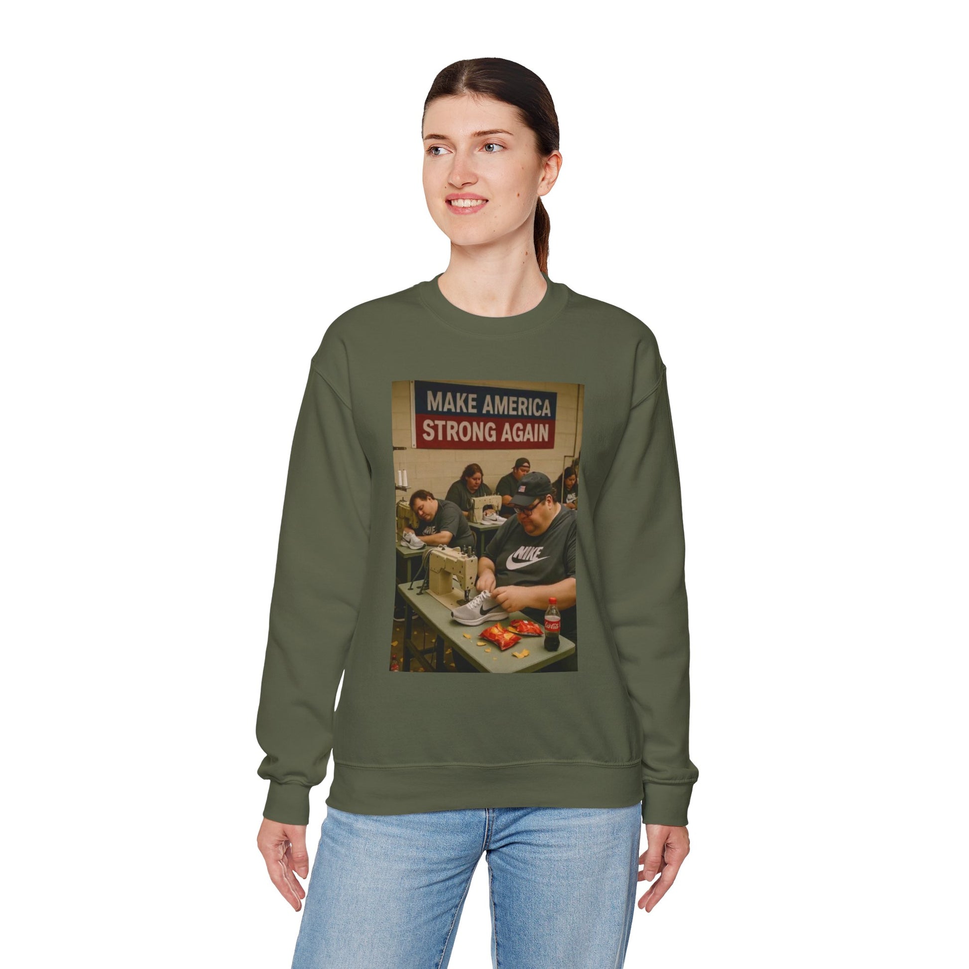 Unisex Heavy Blend Crewneck Sweatshirt - Make America Strong Again