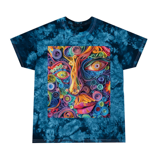 Paper Face Tie-Dye Tee, Crystal