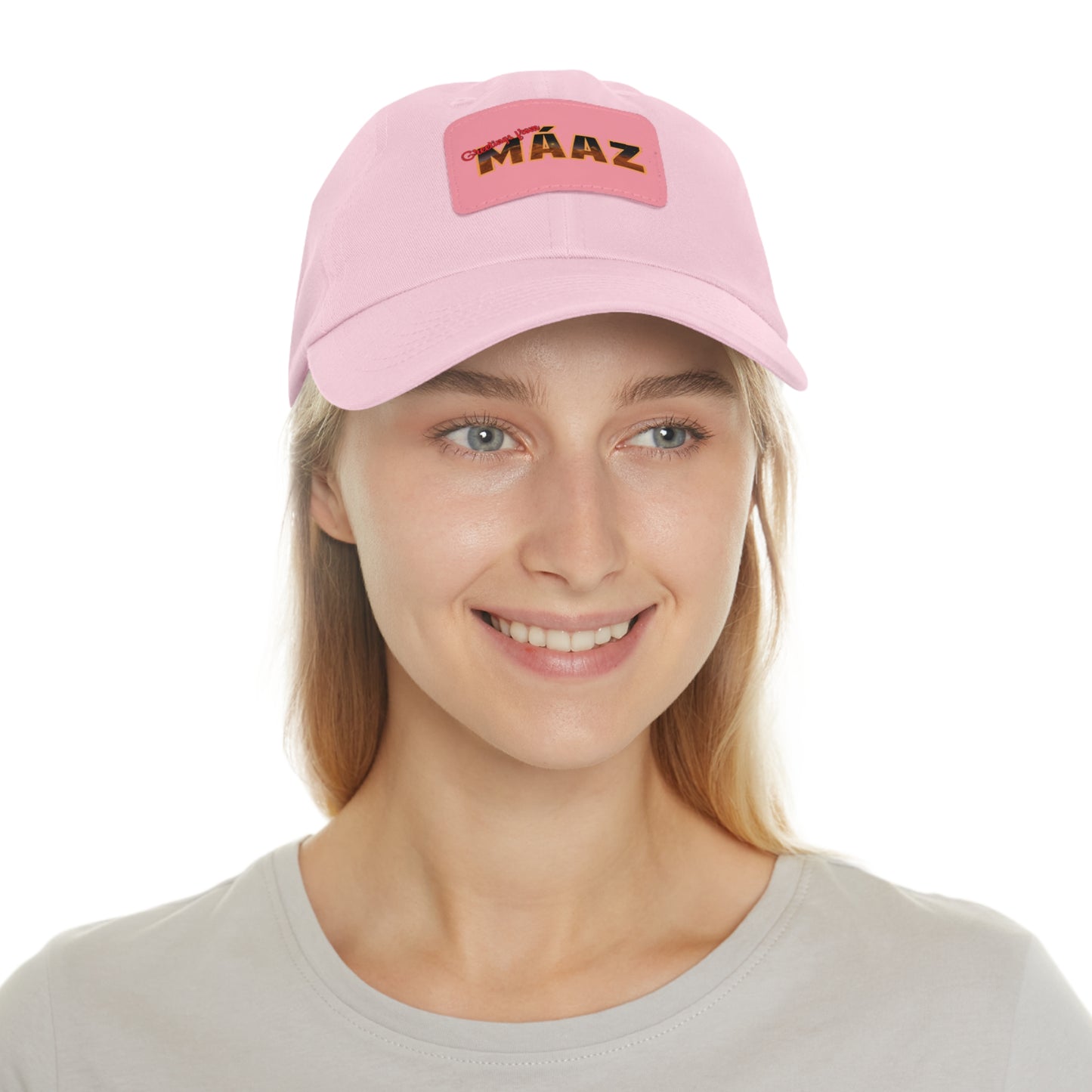 Greetings from Máaz Dad Hat with Leather Patch (Rectangle)