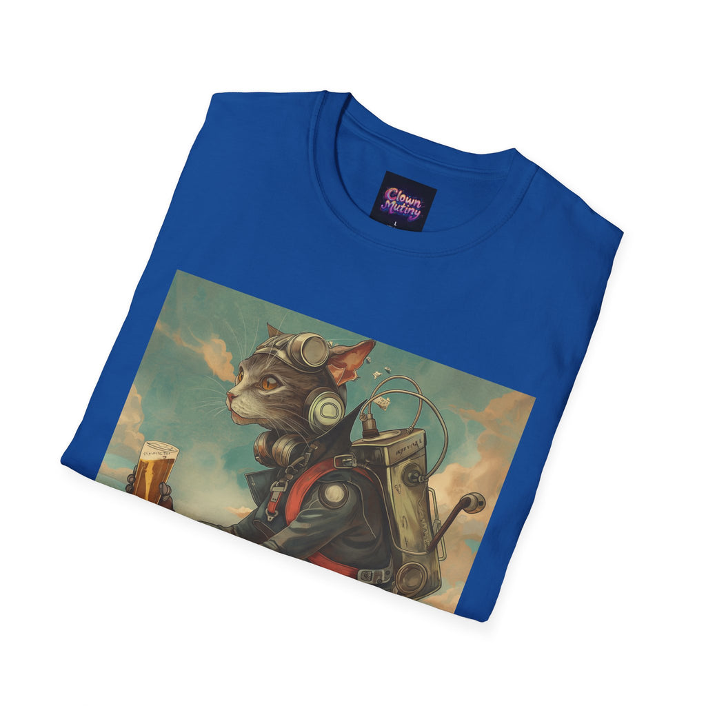 Cat Robot Bike Ride Unisex Softstyle T-Shirt