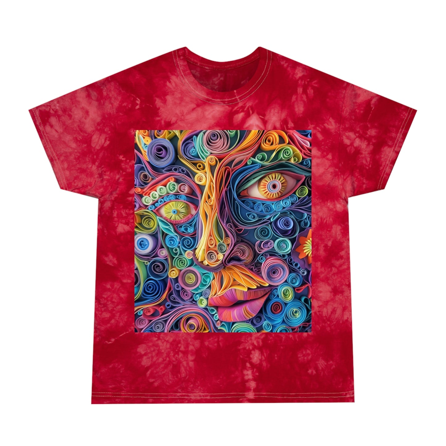 Paper Face Tie-Dye Tee, Crystal