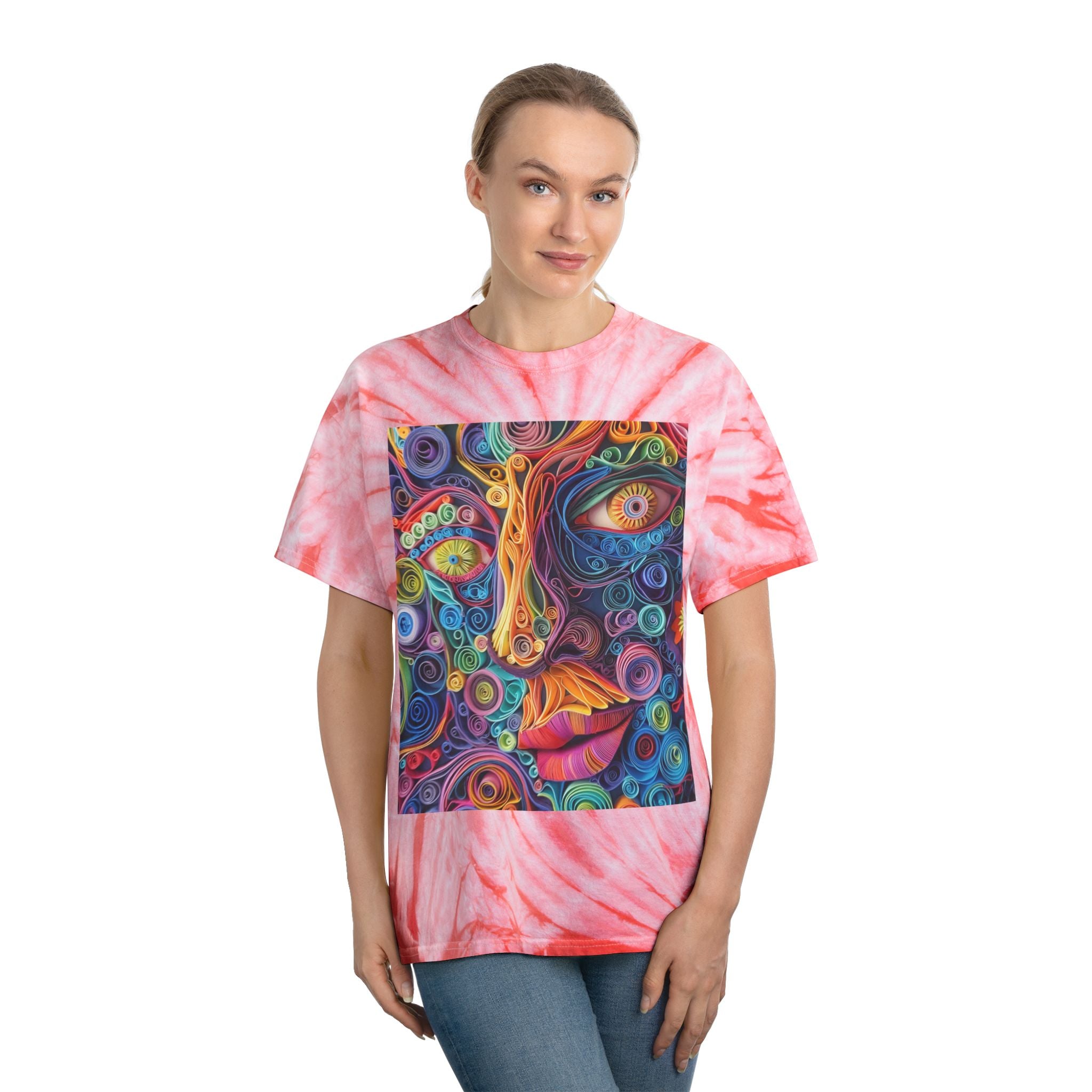 Paper Face Tie-Dye Tee, Cyclone