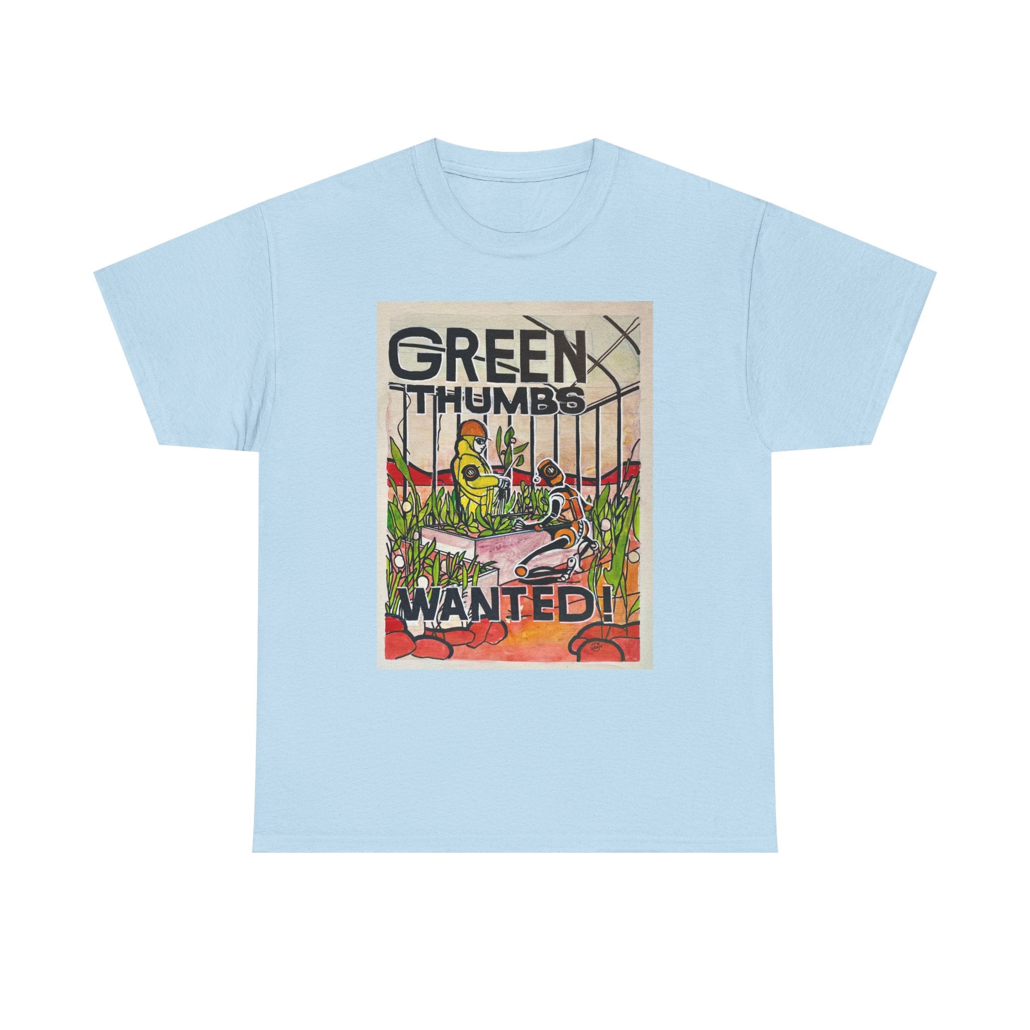 Martian Green Thumbs Unisex Heavy Cotton Tee