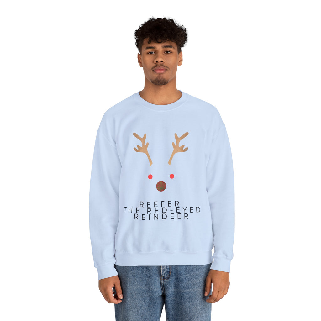 Red Eyed Reindeer Unisex Heavy Blend Crewneck Sweatshirt