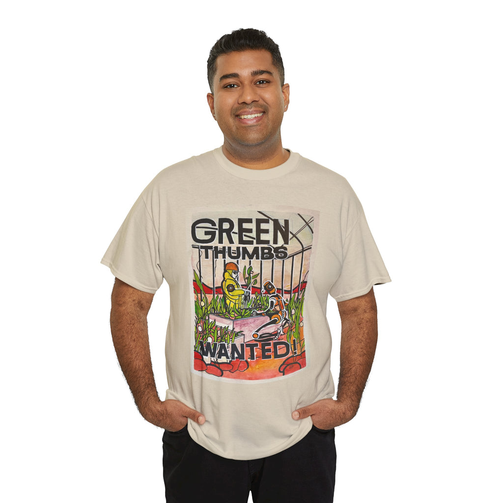 Martian Green Thumbs Unisex Heavy Cotton Tee