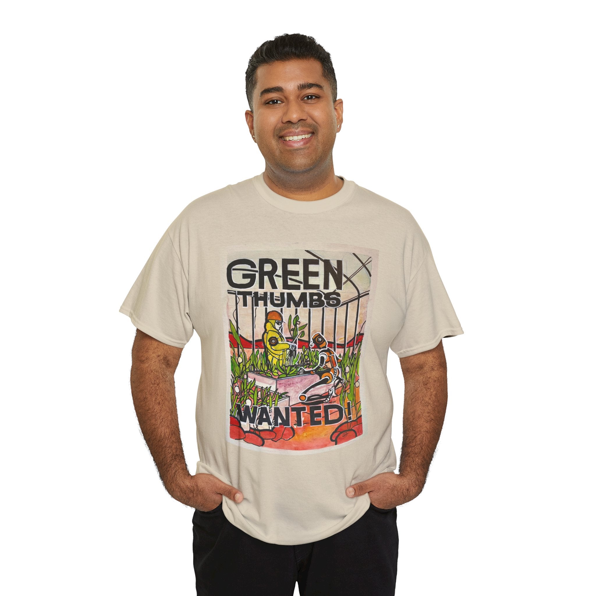 Martian Green Thumbs Unisex Heavy Cotton Tee