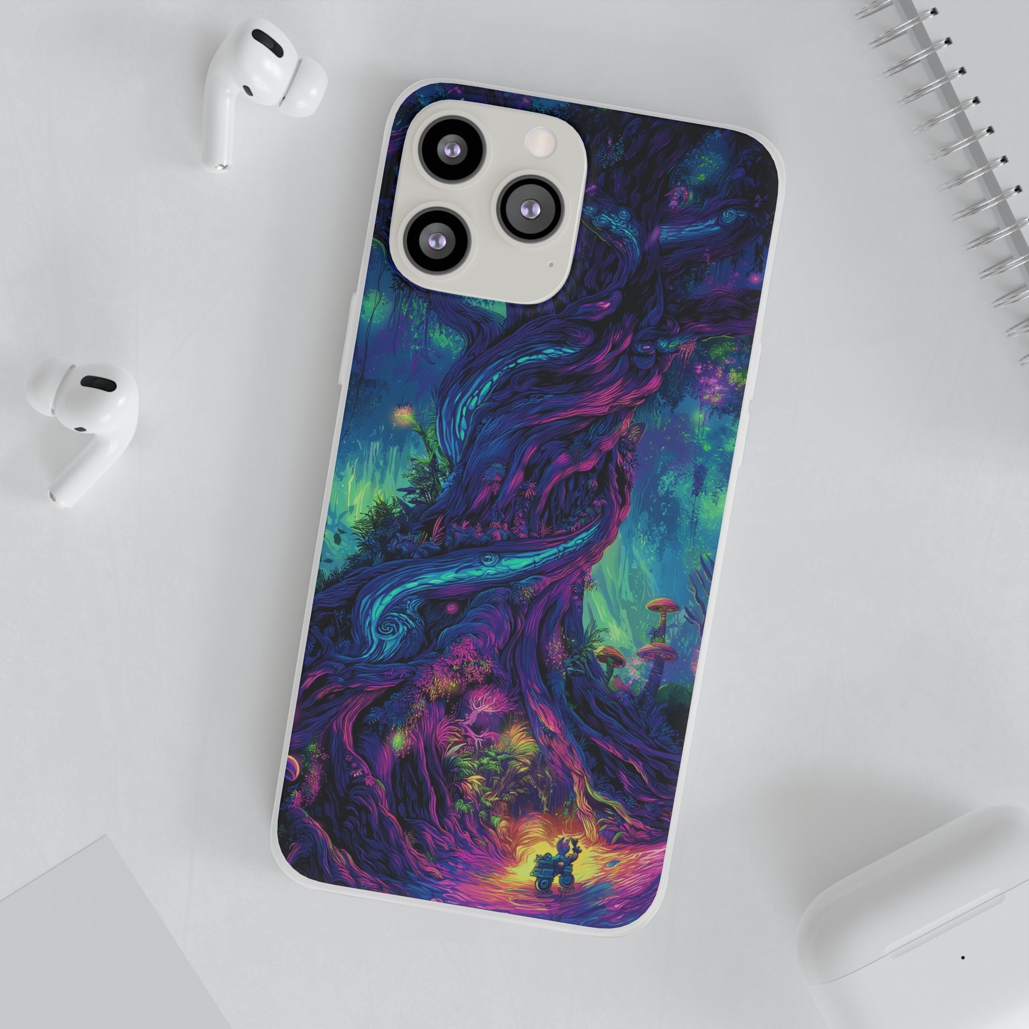 Psychedelic Tree Vibrant Fantasy Flexi Case - Enchanted Forest Design