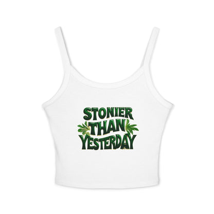 Stoner Vibe Spaghetti Strap Tank Top - Stonier Than Yesterday Design