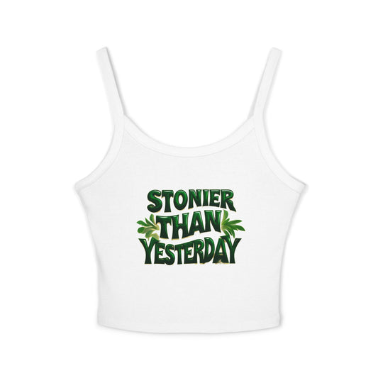 Stoner Vibe Spaghetti Strap Tank Top - Stonier Than Yesterday Design