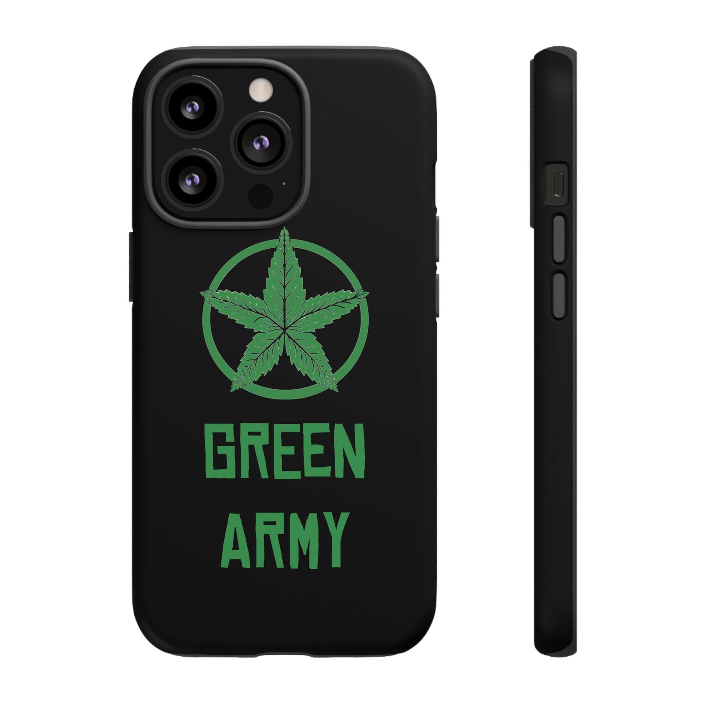 Black Full Green Army Star Leaf Tough Cases