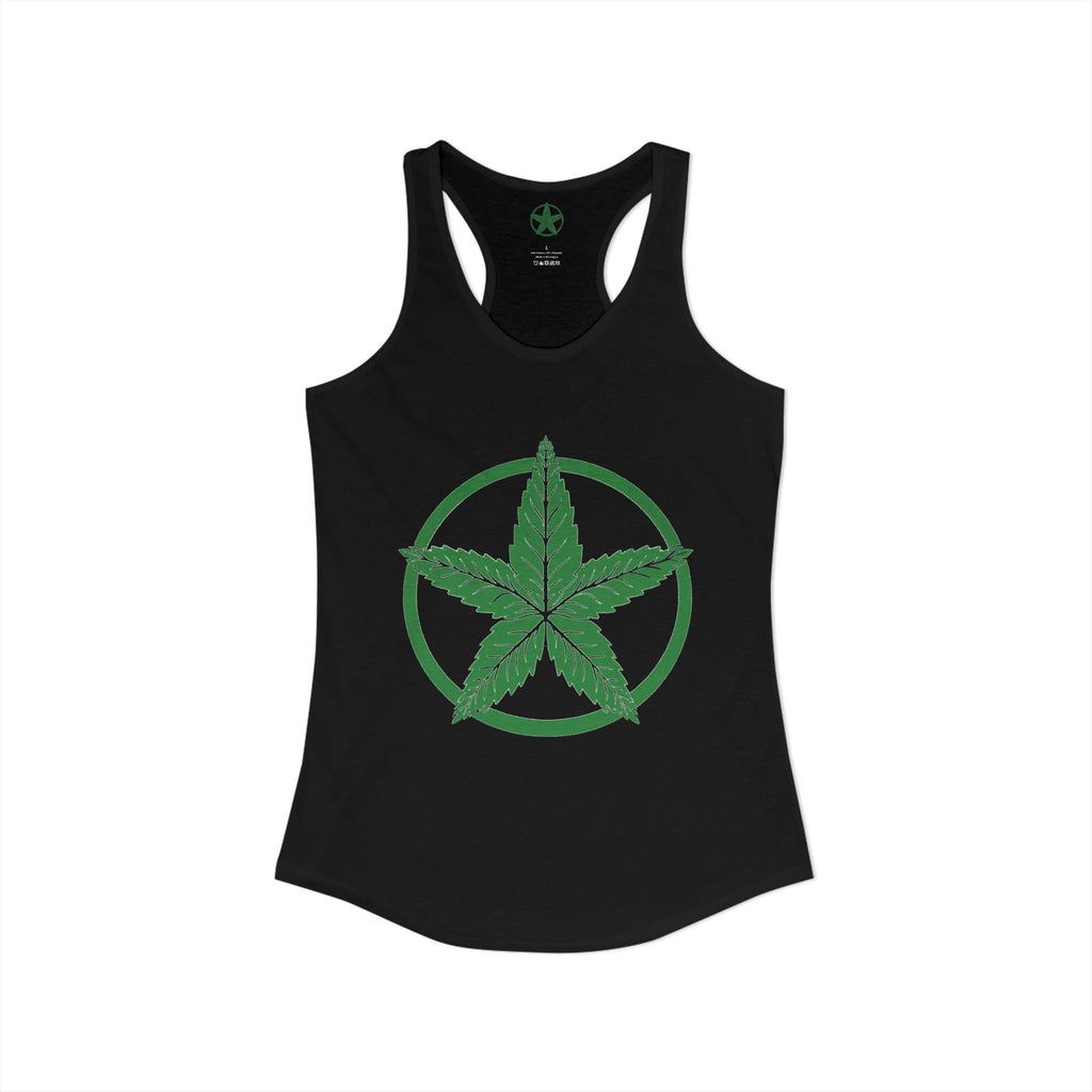Green Army Star Leaf Women's Ideal Racerback Tank