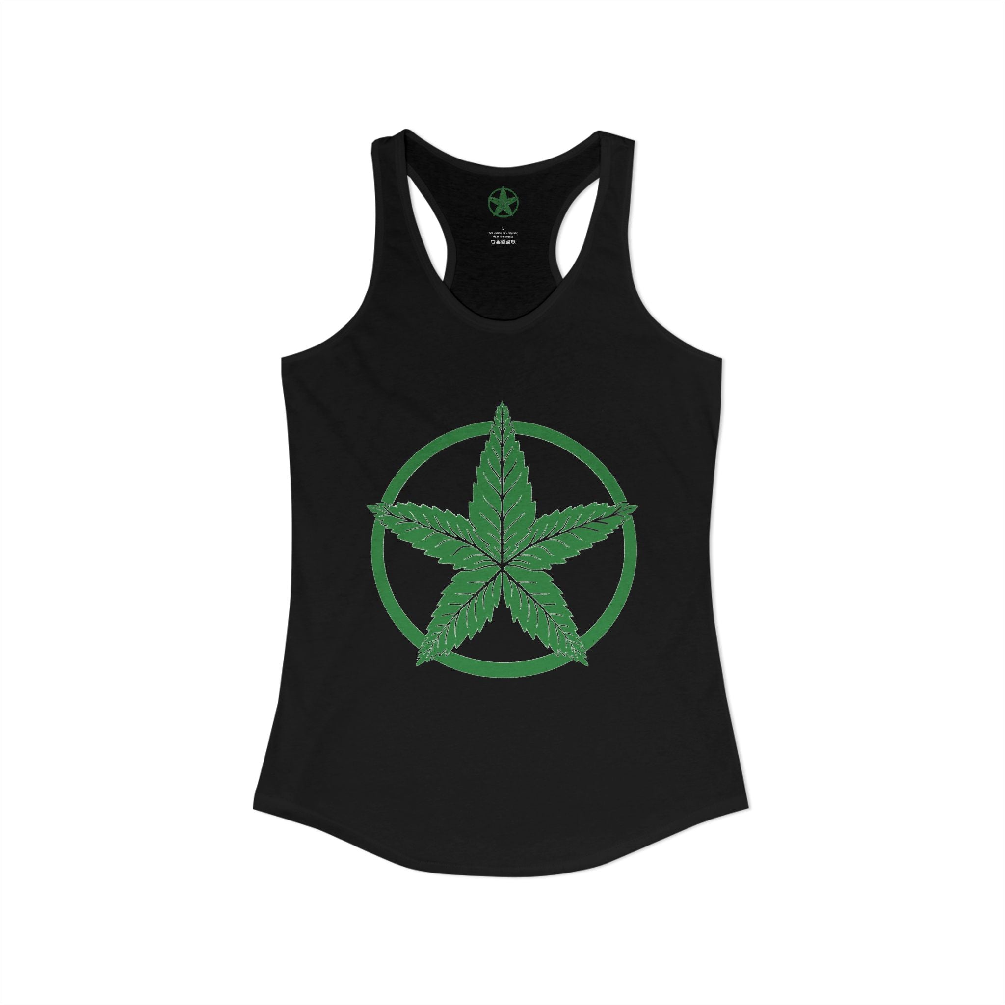 Green Army Star Leaf Women's Ideal Racerback Tank