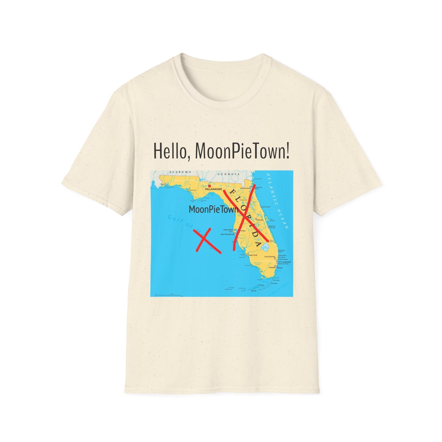 Hello MoonPieTown Unisex T-Shirt - Fun Florida Map Design