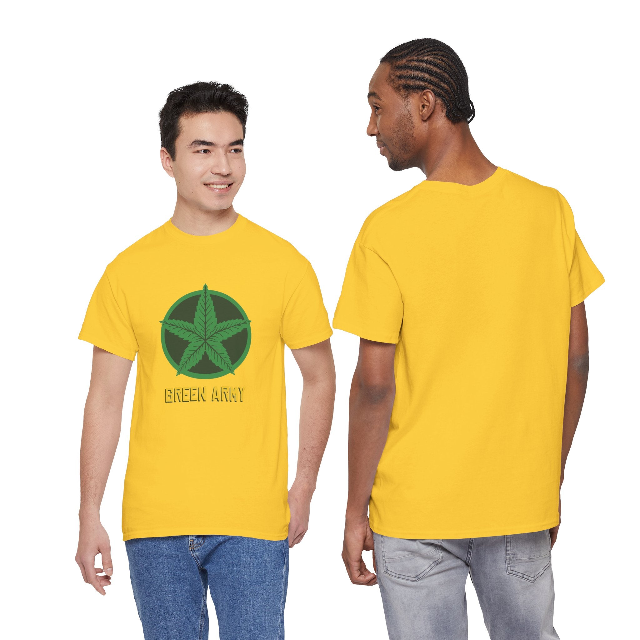 Green Army Star Logo Unisex Heavy Cotton Tee