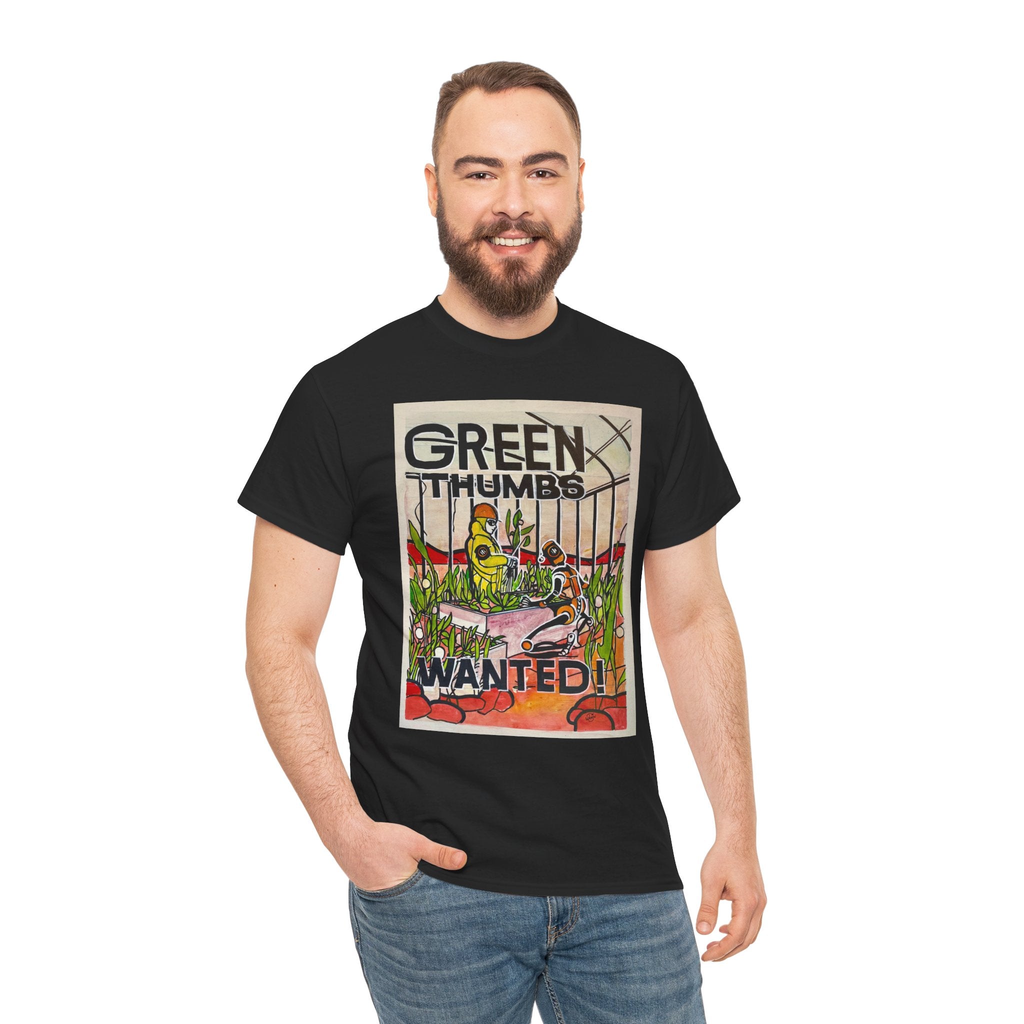 Martian Green Thumbs Unisex Heavy Cotton Tee