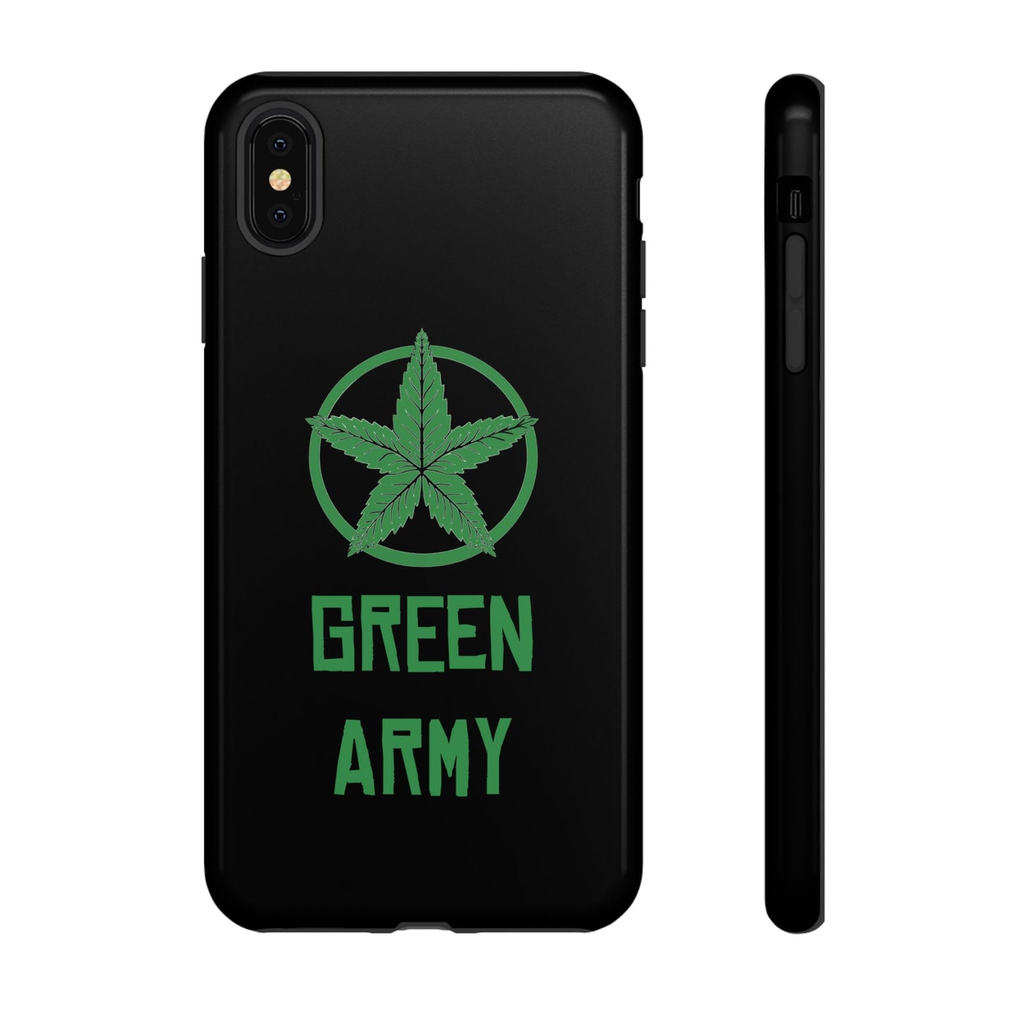 Black Full Green Army Star Leaf Tough Cases