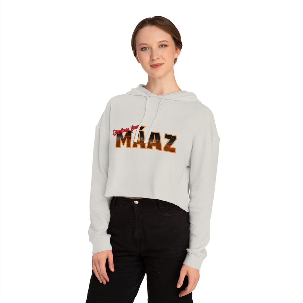 Mars Needs You Stylish Women’s Cropped Hooded Sweatshirt - 'Greetings From Maaz' & 'Mars Needs You' Design