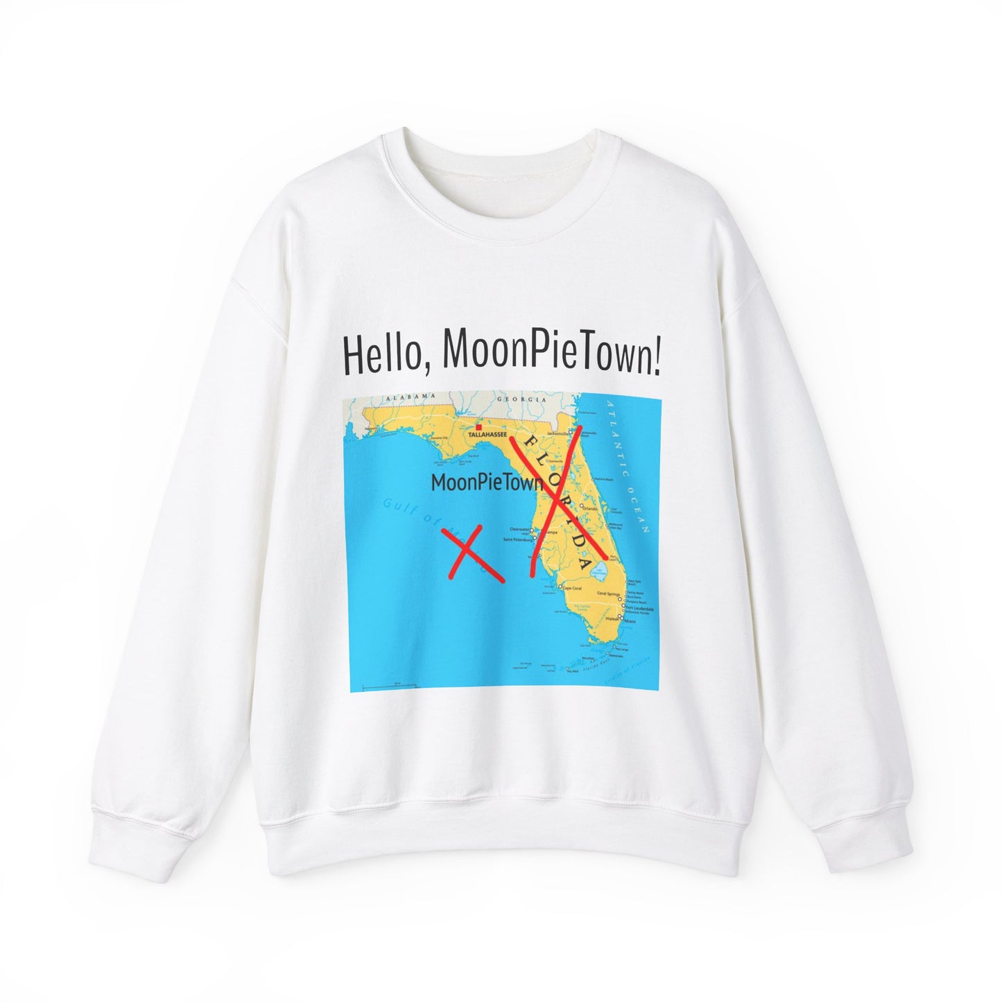 Hello MoonPieTown! Unisex Crewneck Sweatshirt - Cozy Casual Wear for Travel Lovers