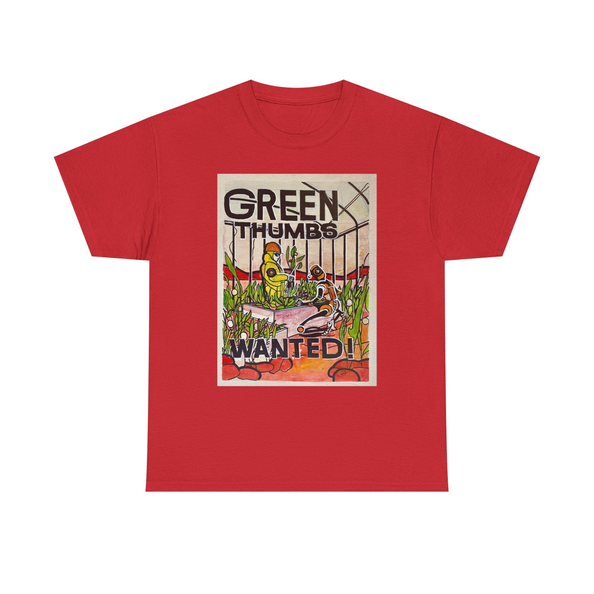 Martian Green Thumbs Unisex Heavy Cotton Tee