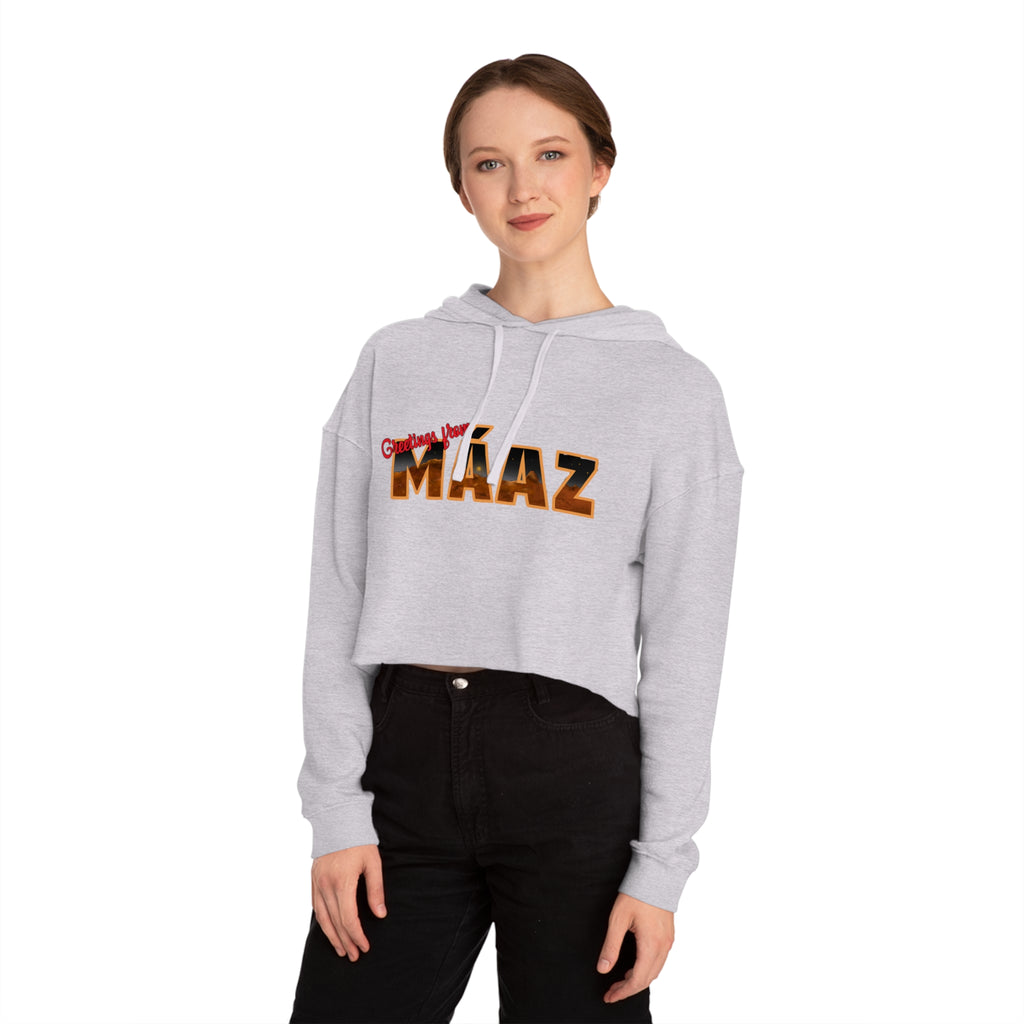 Mars Needs You Stylish Women’s Cropped Hooded Sweatshirt - 'Greetings From Maaz' & 'Mars Needs You' Design