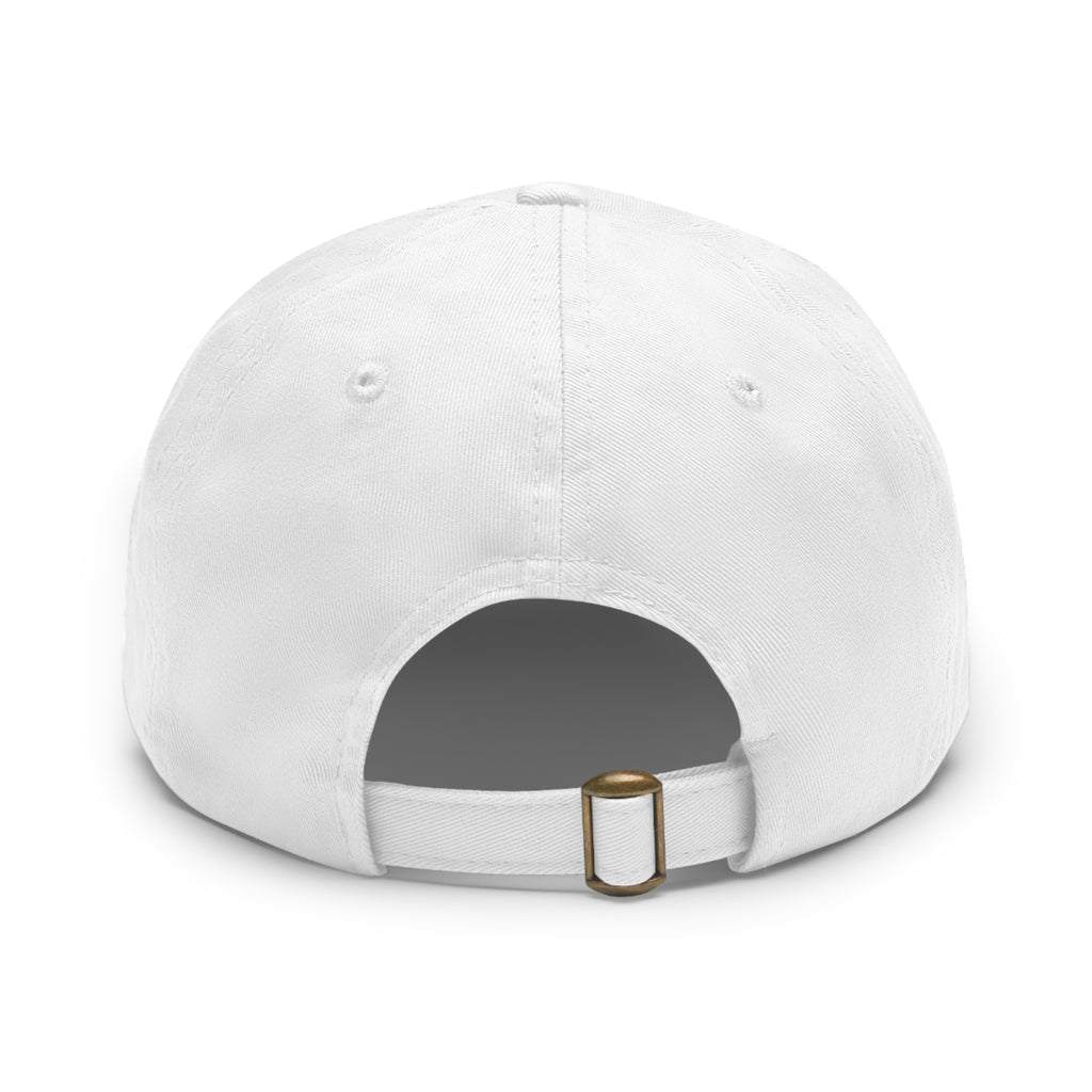 Green Army Dad Hat with Leather Patch (Round)