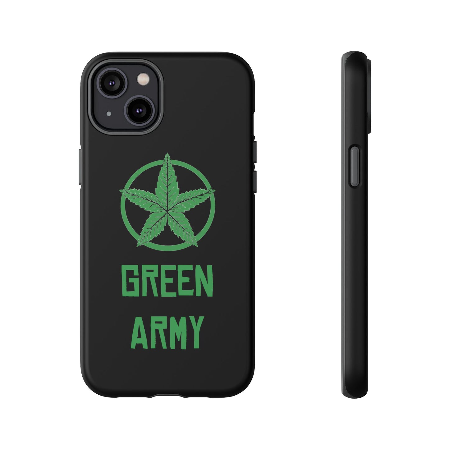 Black Full Green Army Star Leaf Tough Cases