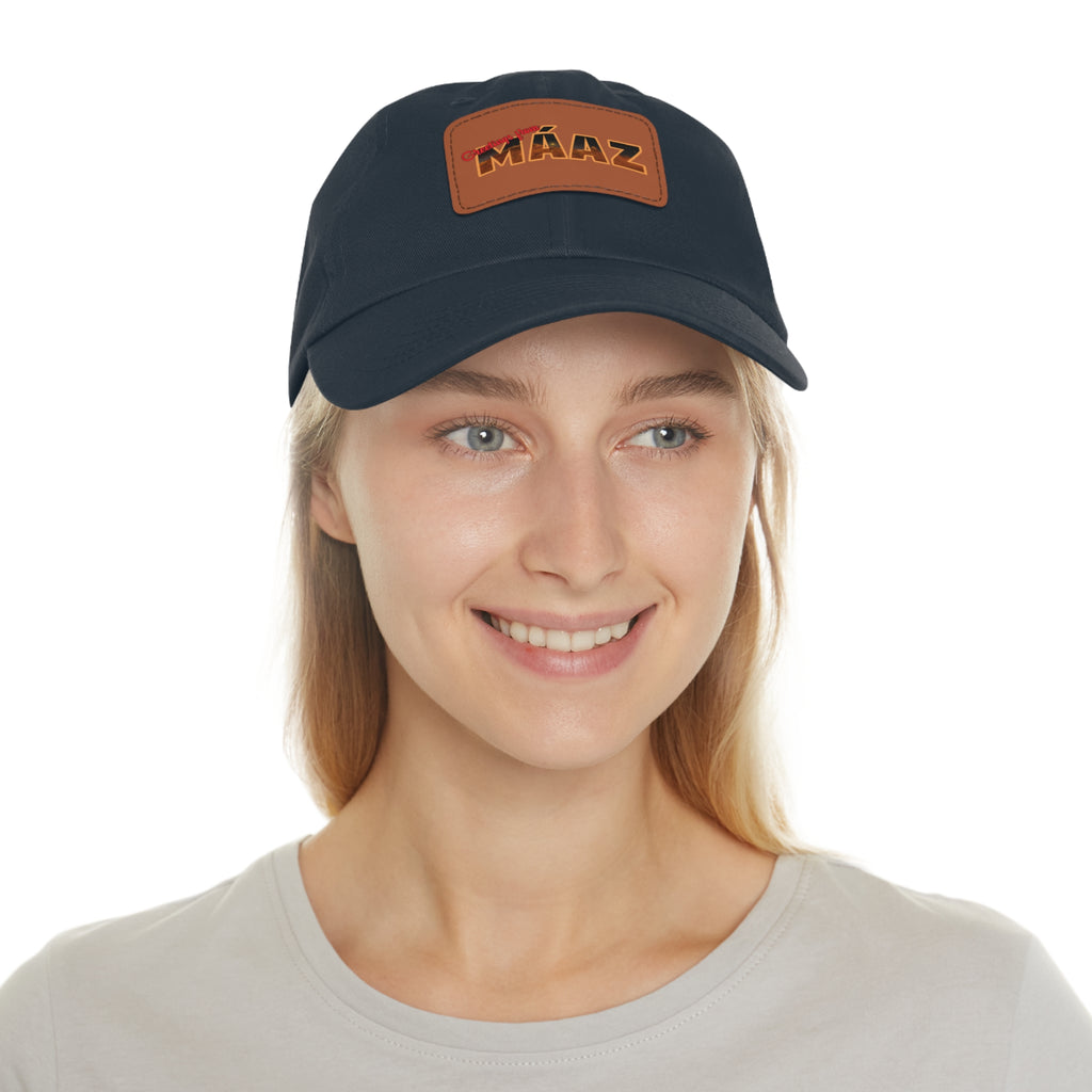 Greetings from Máaz Dad Hat with Leather Patch (Rectangle)