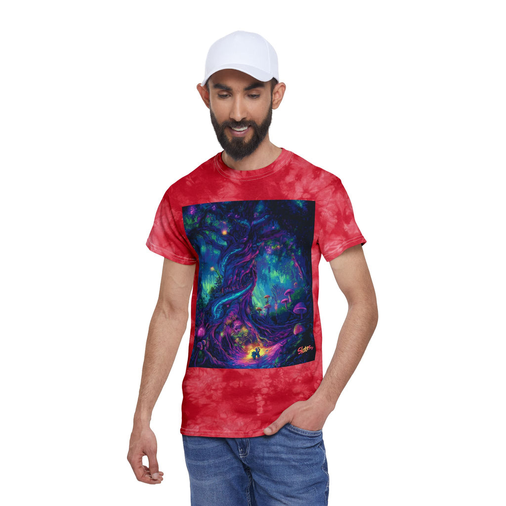 Skates Psychedelic Tree Tie-Dye Tee, Crystal