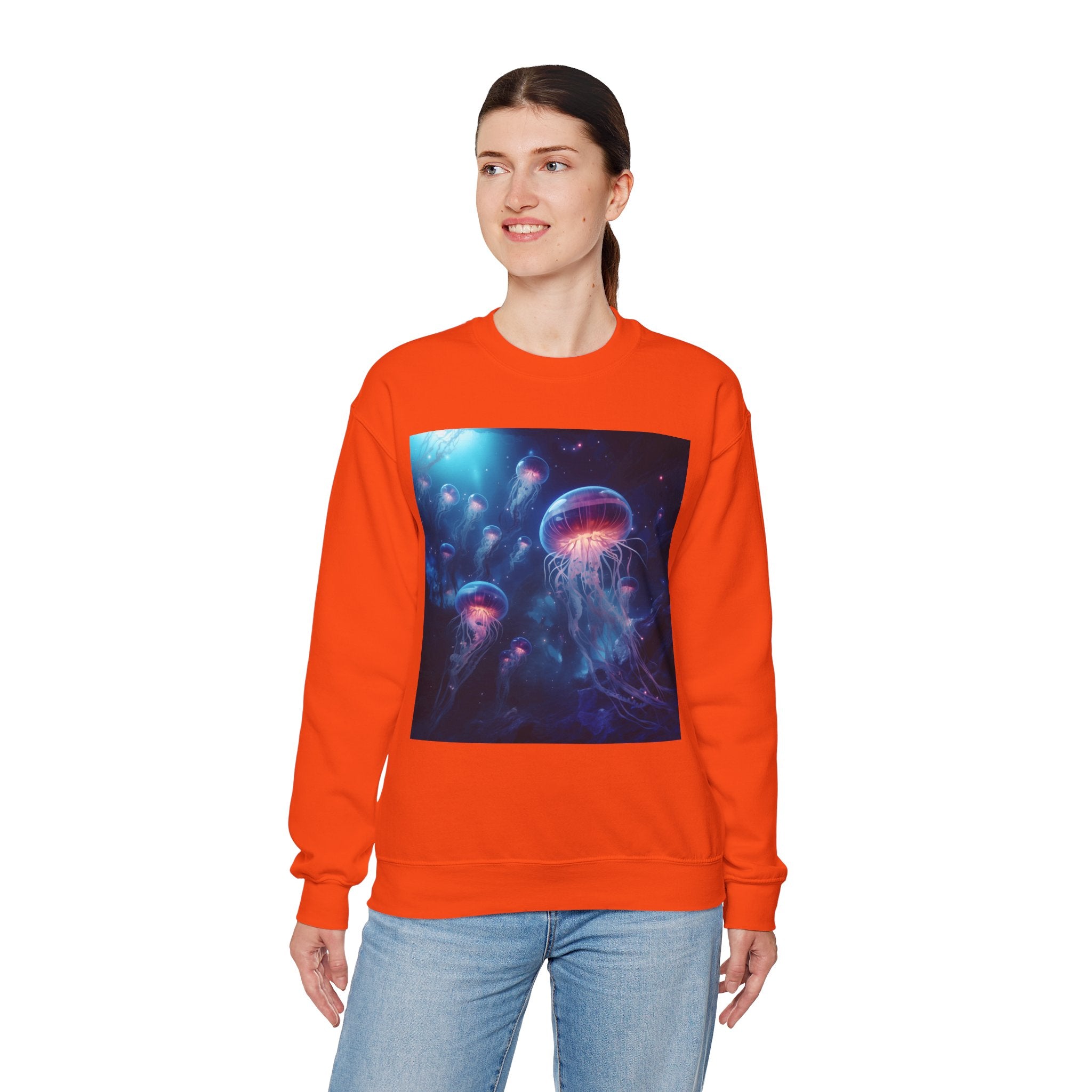 Jellyfish in Space Unisex Heavy Blend Crewneck Sweatshirt