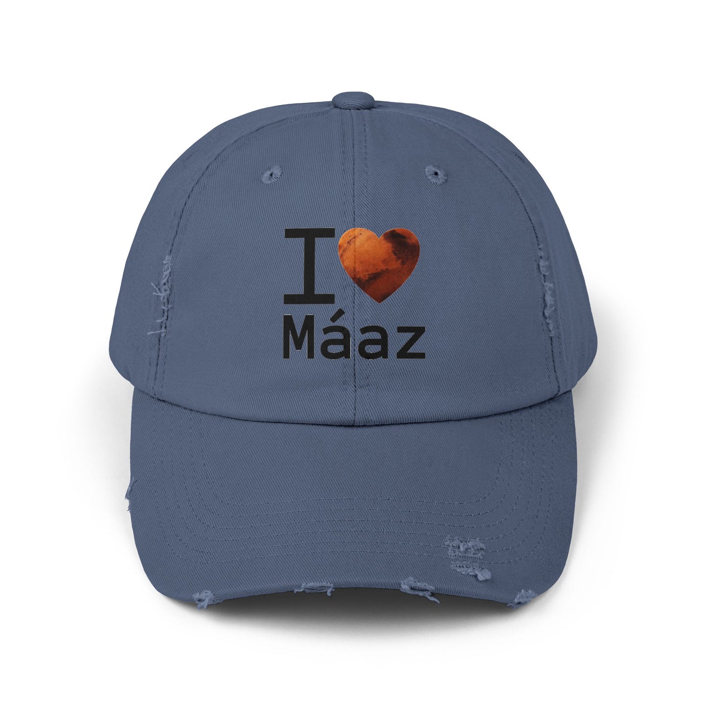 I Love Mars Unisex Distressed Cap