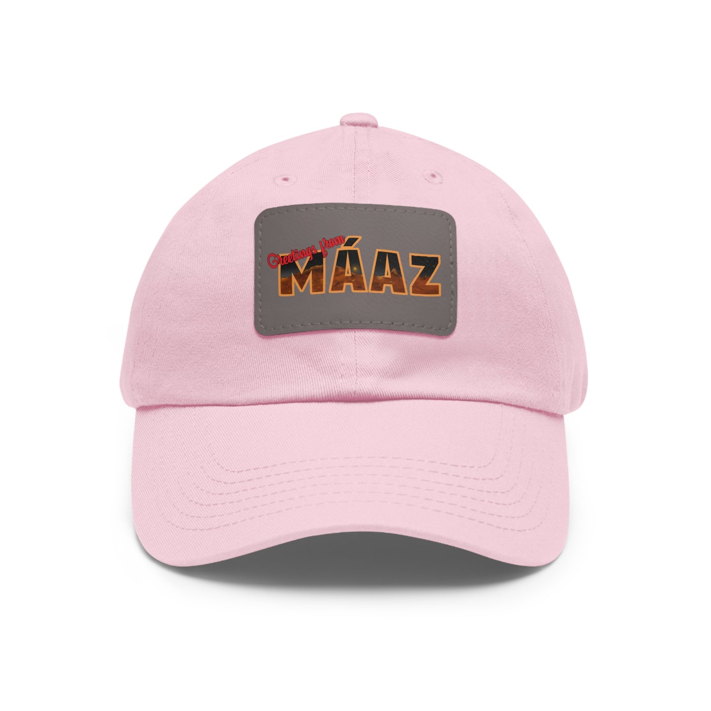 Greetings from Máaz Dad Hat with Leather Patch (Rectangle)