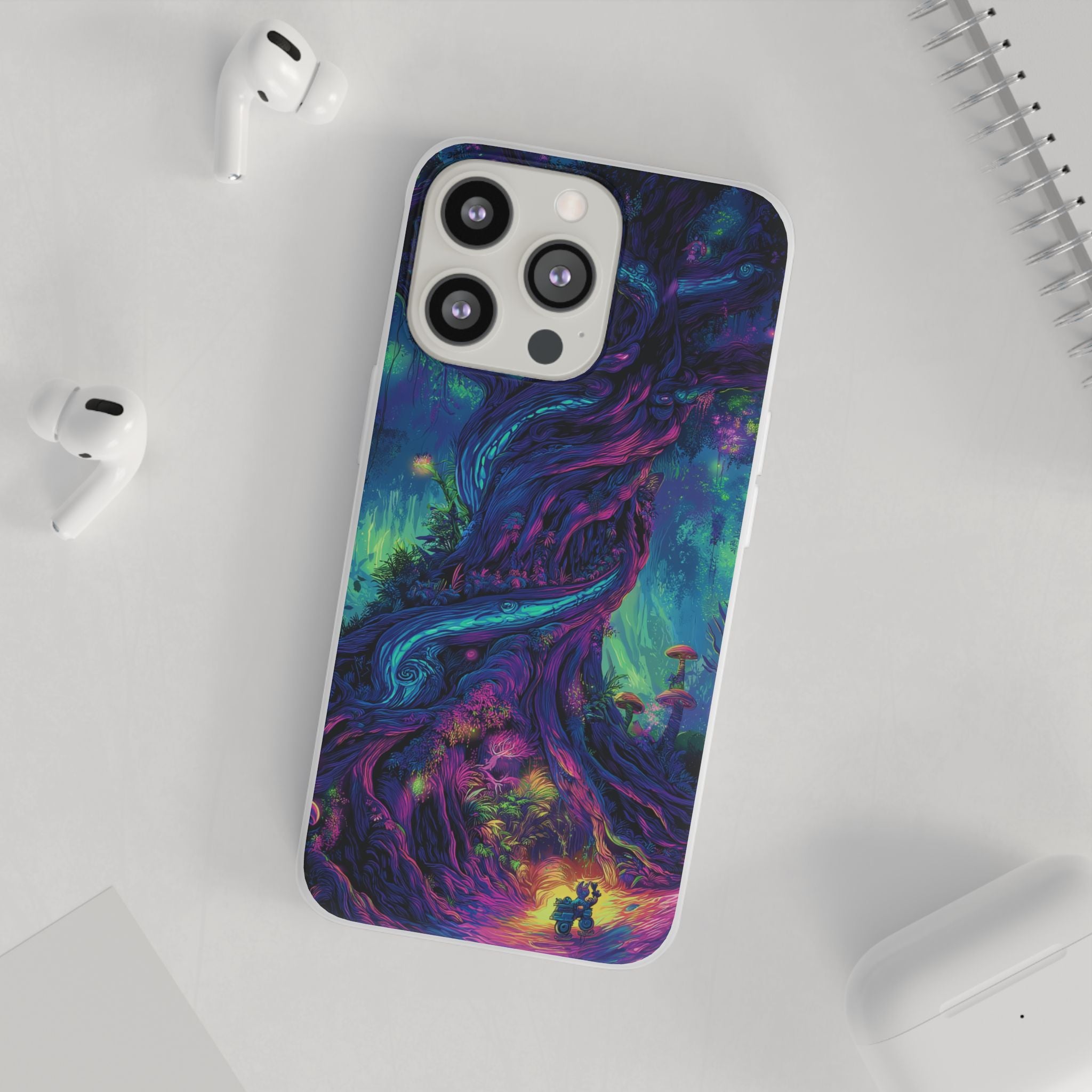 Psychedelic Tree Vibrant Fantasy Flexi Case - Enchanted Forest Design