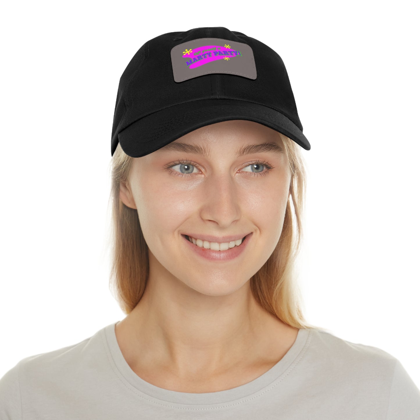 Marty Party Dad Hat with Leather Patch (Rectangle)