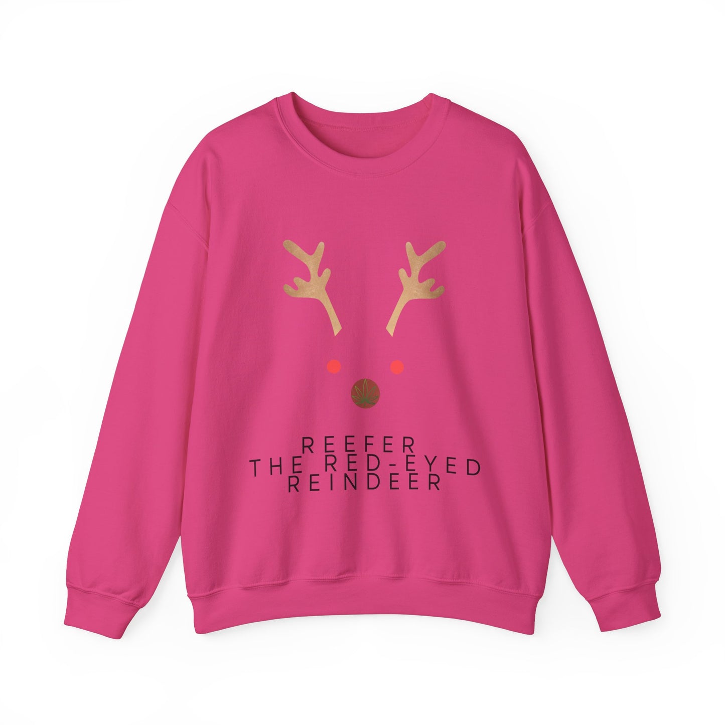 Red Eyed Reindeer Unisex Heavy Blend Crewneck Sweatshirt