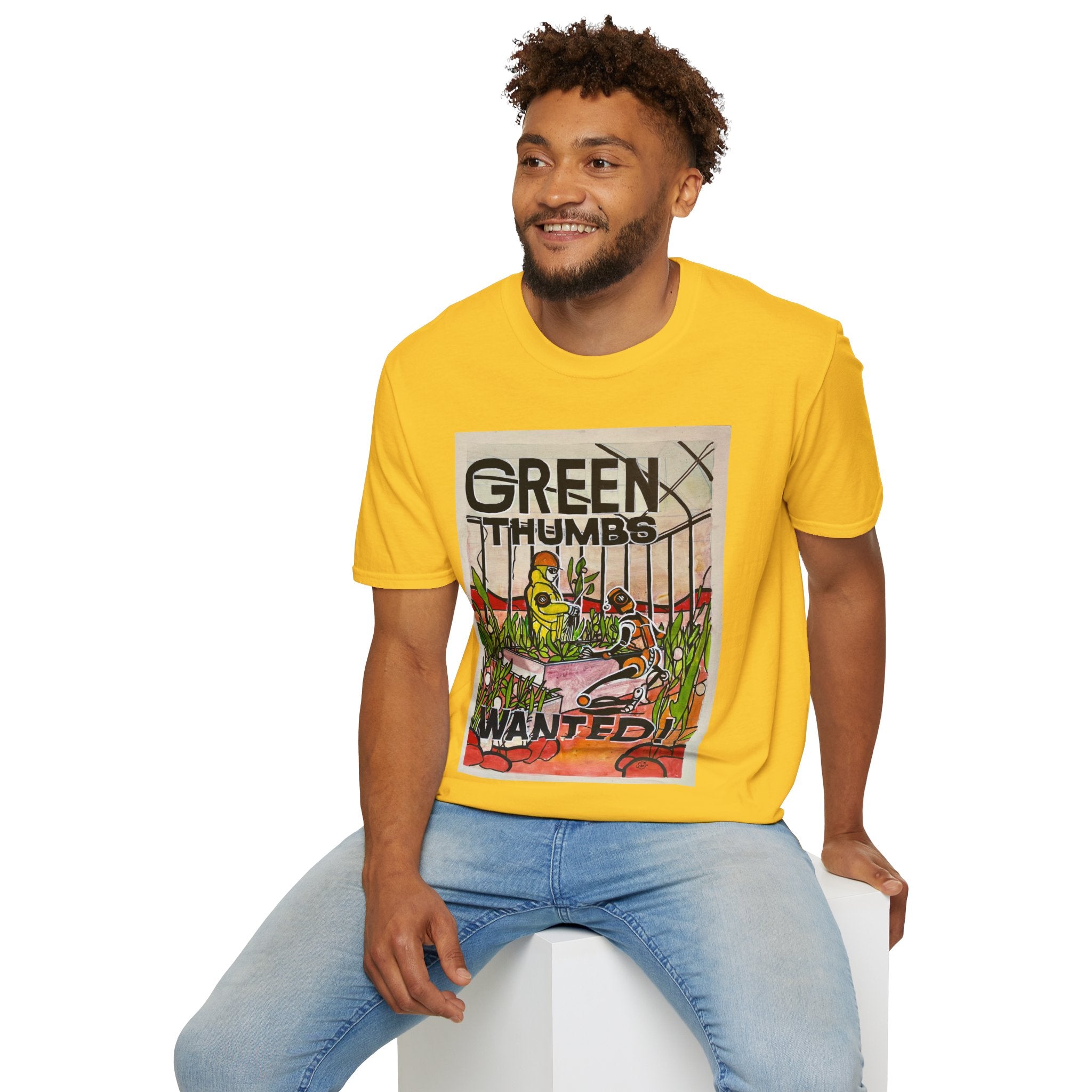Martian Green Thumbs Unisex Softstyle T-Shirt