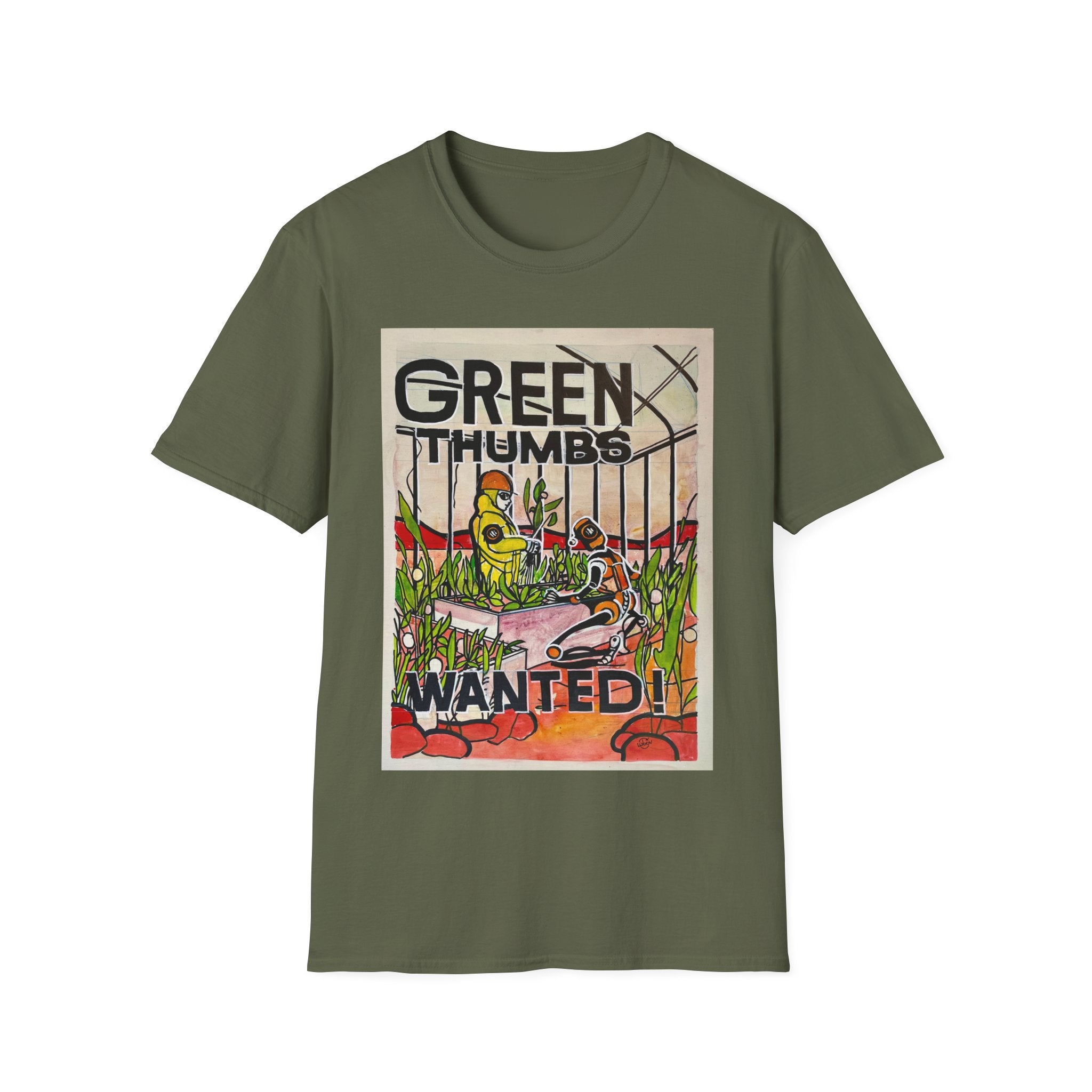 Martian Green Thumbs Unisex Softstyle T-Shirt