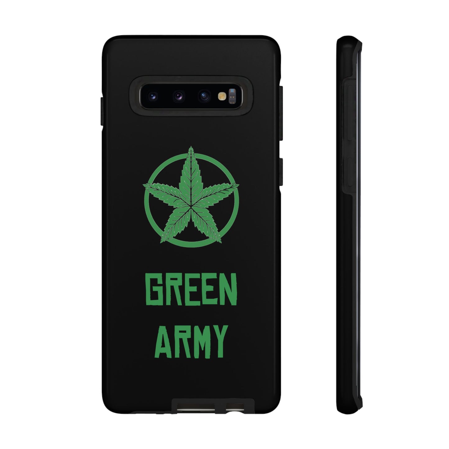 Black Full Green Army Star Leaf Tough Cases