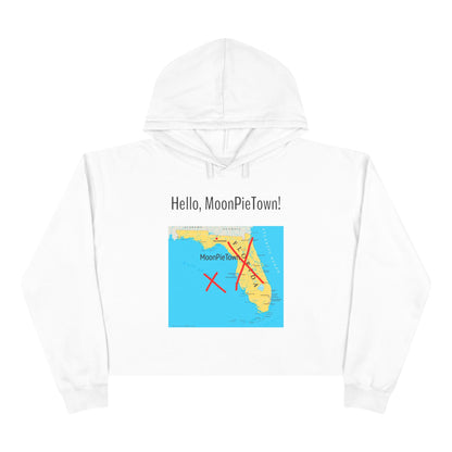 Hello MoonPieTown! Stylish Crop Hoodie for Trendsetters