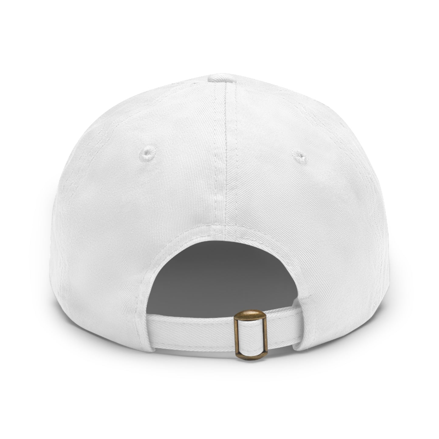 Green Army Dad Hat with Leather Patch (Round)