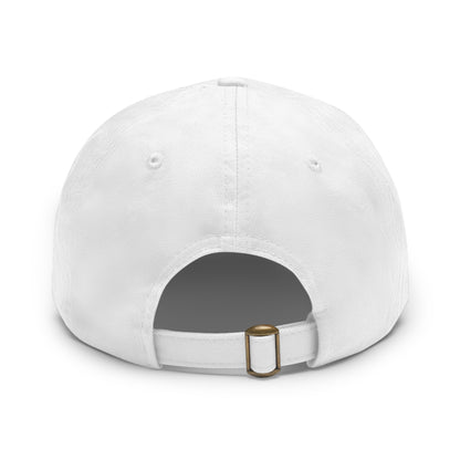 Green Army Dad Hat with Leather Patch (Round)