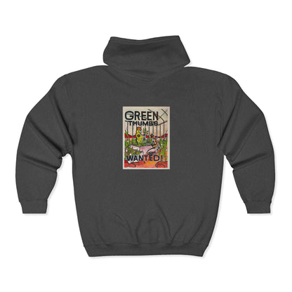 Martian Green Thumbs Unisex Heavy Blend Full Zip Hooded Sweatshirt
