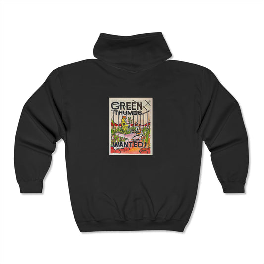 Martian Green Thumbs Unisex Heavy Blend Full Zip Hooded Sweatshirt