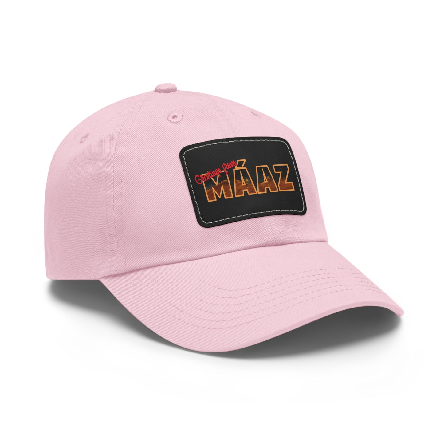 Greetings from Máaz Dad Hat with Leather Patch (Rectangle)