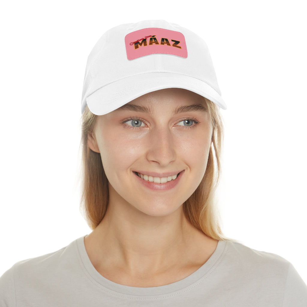 Greetings from Máaz Dad Hat with Leather Patch (Rectangle)