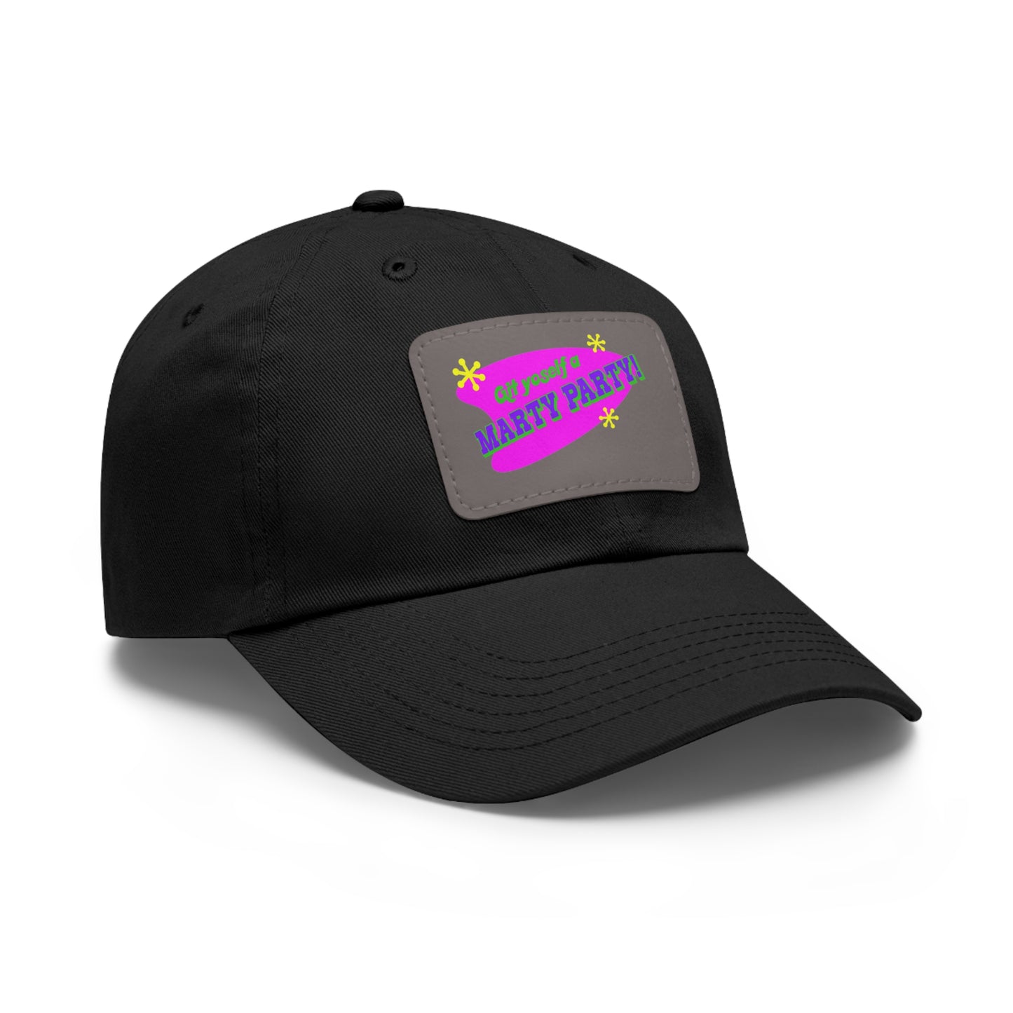 Marty Party Dad Hat with Leather Patch (Rectangle)