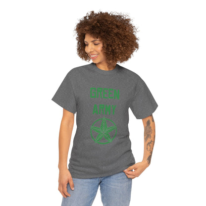 Green Army Star Leaf Unisex Heavy Cotton Tee