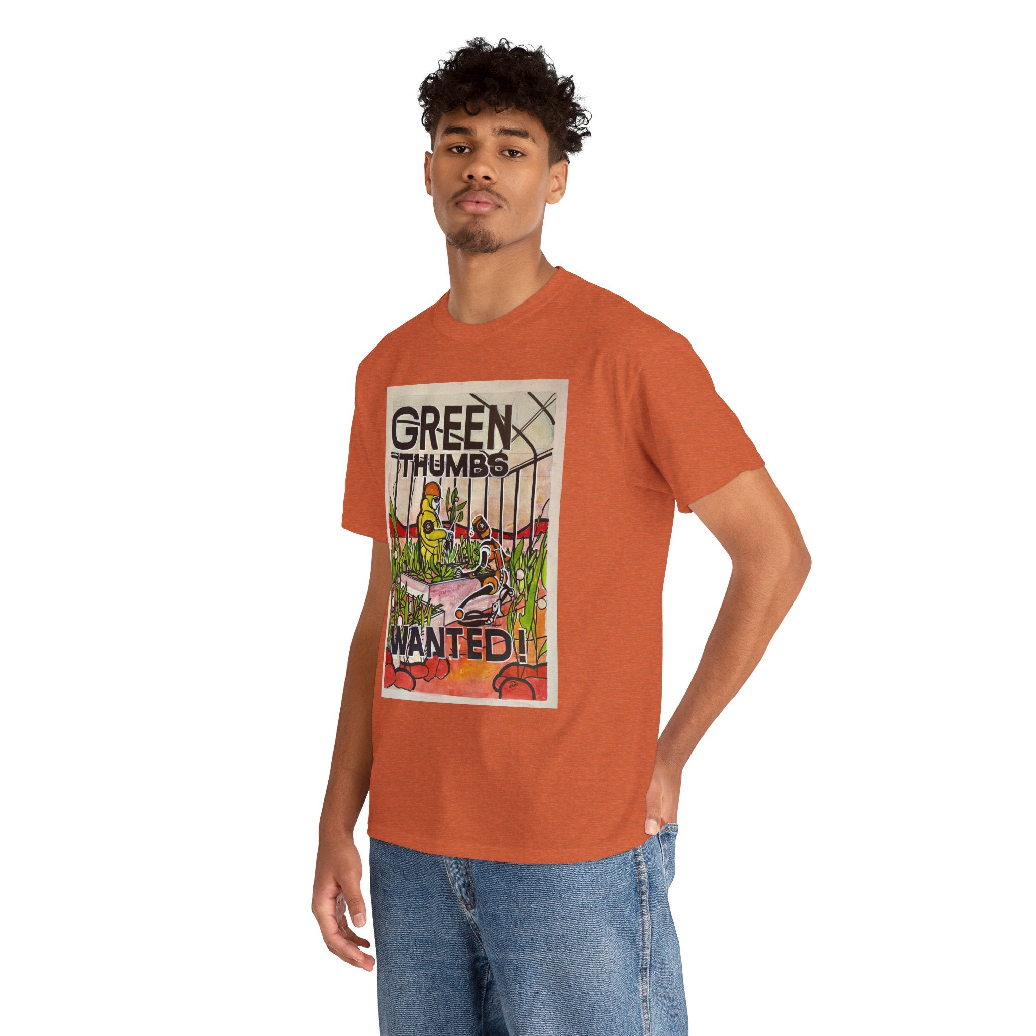 Martian Green Thumbs Unisex Heavy Cotton Tee