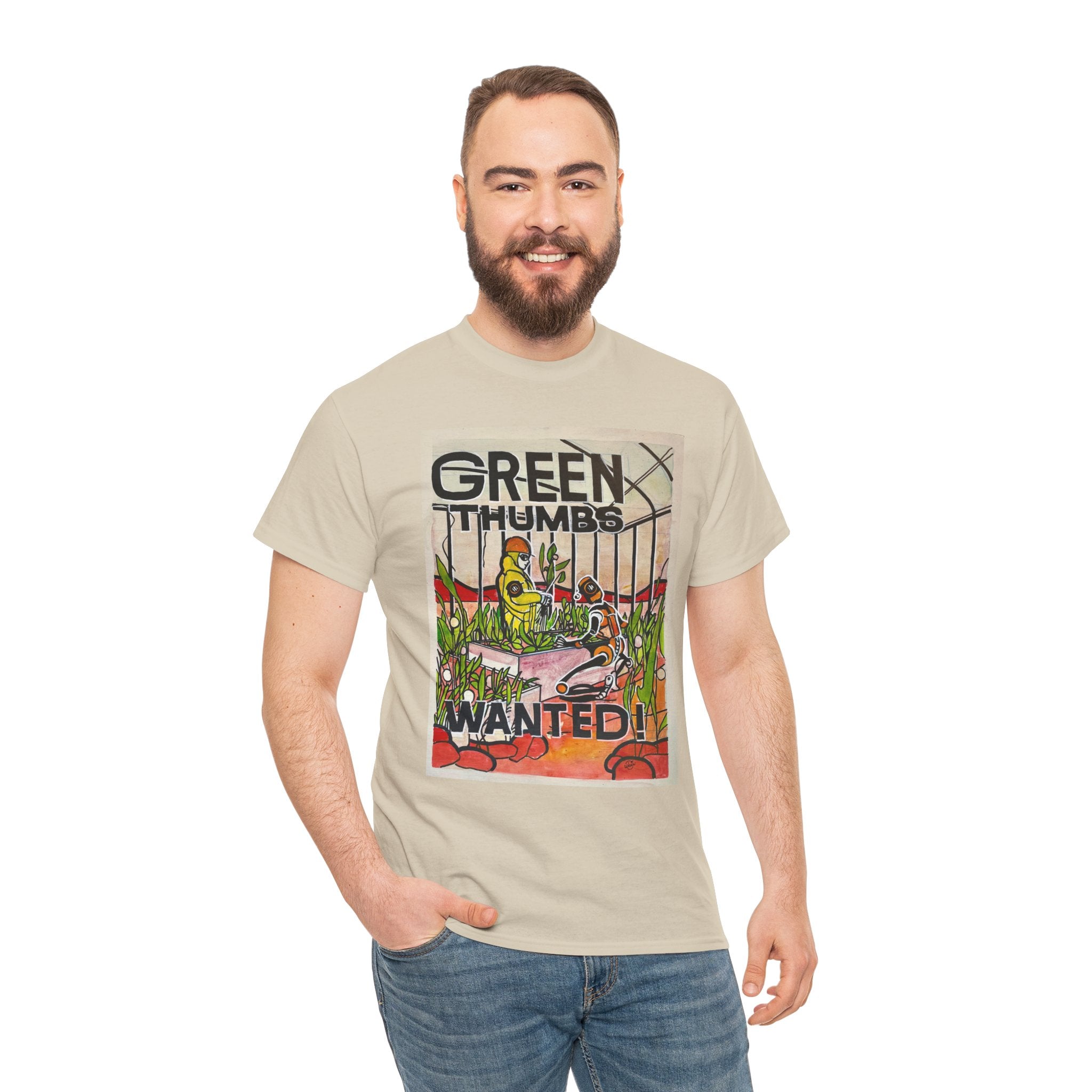 Martian Green Thumbs Unisex Heavy Cotton Tee